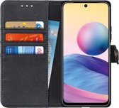 KHAZNEH Xiaomi Redmi Note 10 5G / Poco M3 Pro Hoesje Book Case Zwart