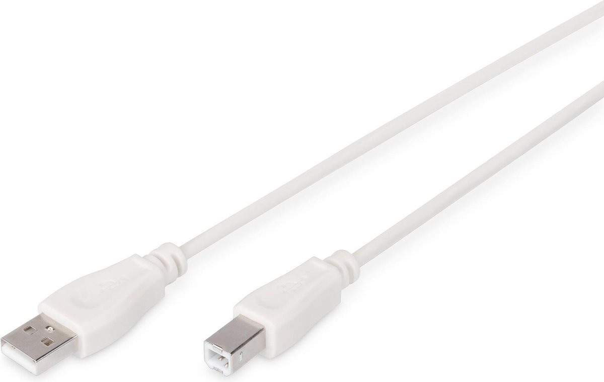 Digitus USB-kabel USB 2.0 USB-A stekker, USB-B stekker 3.00 m Beige