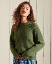 Superdry Dames Geribde tweed Trui met ronde hals - Maat XS