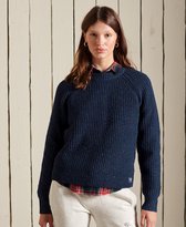 Superdry Dames Trui Geribde trui met ronde hals van tweed