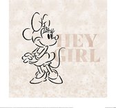 Disney Poster - Minnie Mouse Hey Girl - 40 X 40 Cm - Bruin