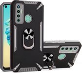 Voor Tecno Camon 17 PC + TPU-beschermhoes met 360 graden draaibare ringhouder (grijs)