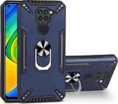 Voor Xiaomi Redmi Note 9 4G PC + TPU-beschermhoes met 360 graden draaibare ringhouder (koningsblauw)