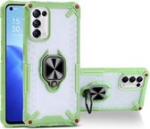Matte TPU + PC magnetische schokbestendige hoes met ringhouder voor OPPO Reno5 (grasgroen)