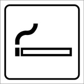 Roken toegestaan bord, wit zwart 100 x 100 mm