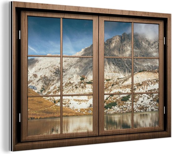 Décoration murale Métal - Peinture Aluminium Industriel - Transparent - Water - Roche - 120x80 cm - Dibond - Photo sur aluminium - Décoration murale industrielle - Pour le salon/chambre
