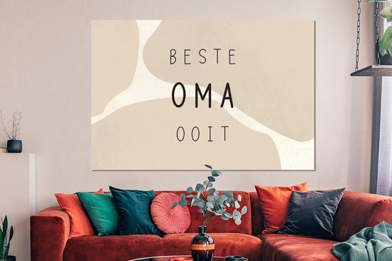 Décoration murale métal - Peinture aluminium industrielle - Dictons - Meilleure grand-mère du monde - Citations - Grand-mère - 150x100 cm - Dibond - Photo sur aluminium - Décoration murale industrielle - Pour le salon/chambre