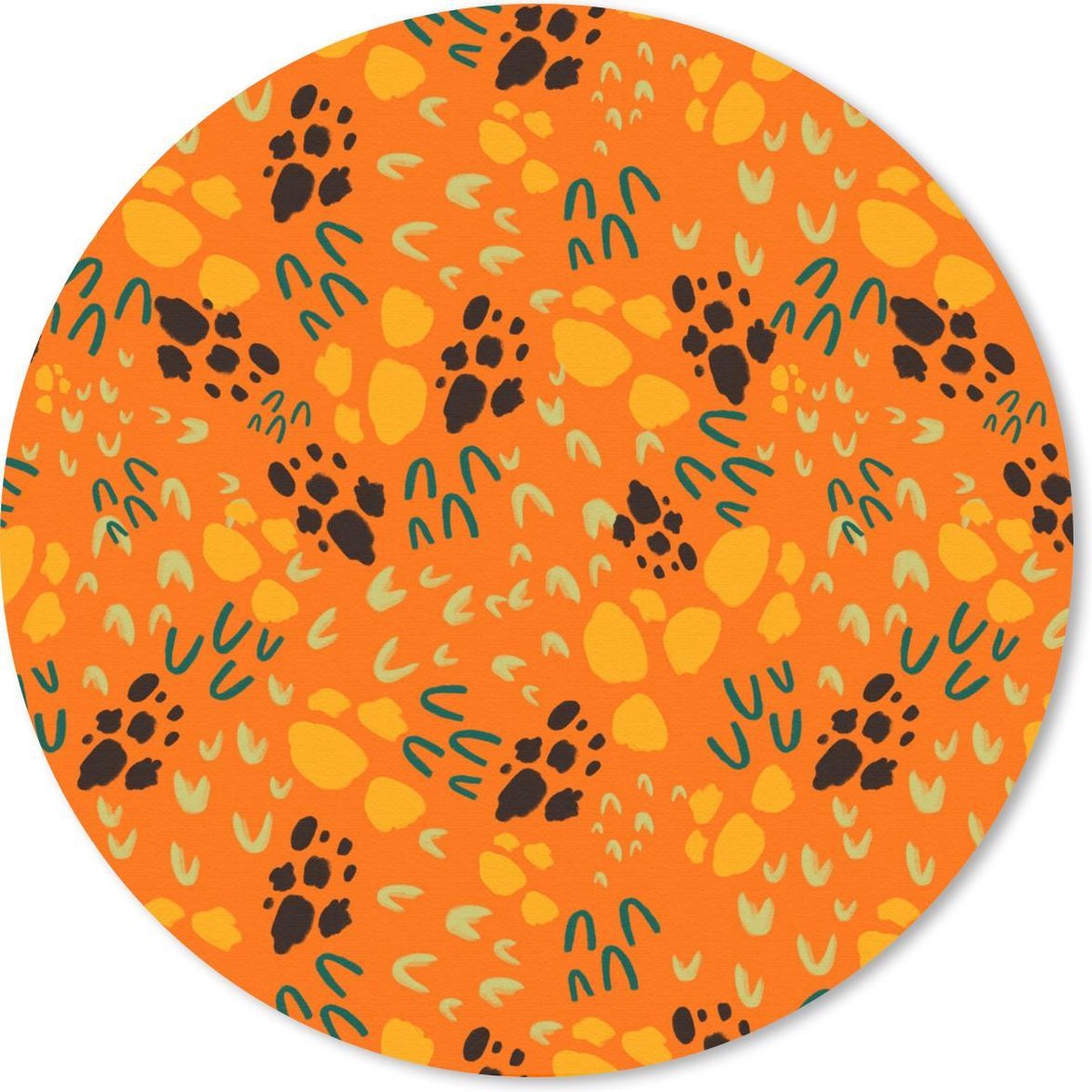Muismat rond 30x30 cm - Mousepad Oranje - Abstract - Patroon - Ronde muismatten