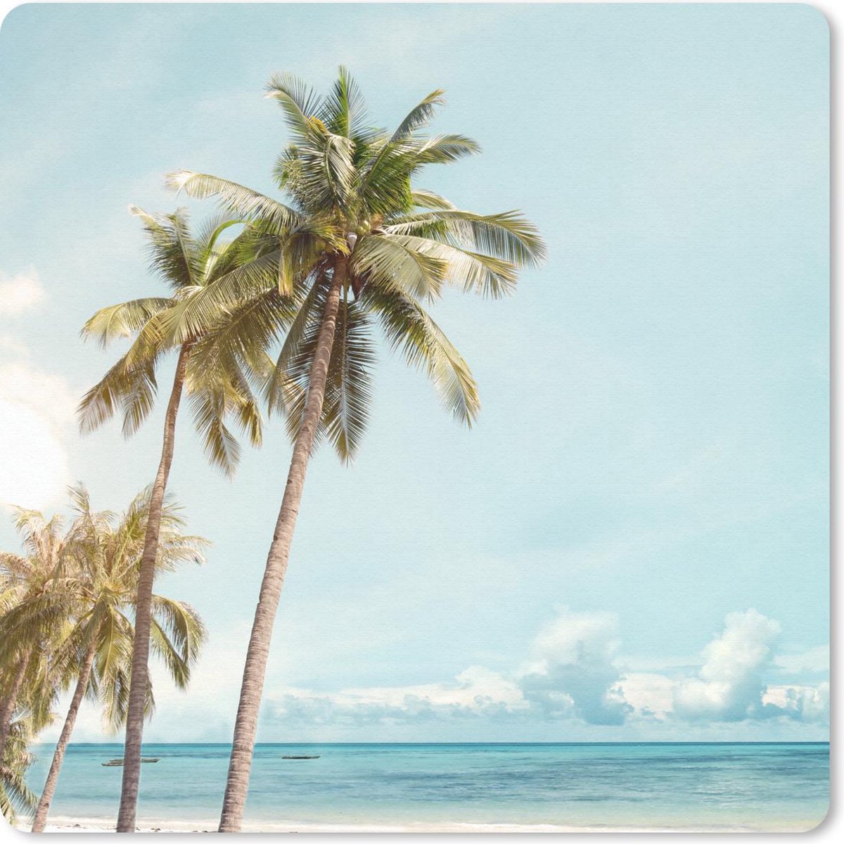 Muismat 30x30 cm - Mousepad Palmboom - Zee - Zomer - Muismatten