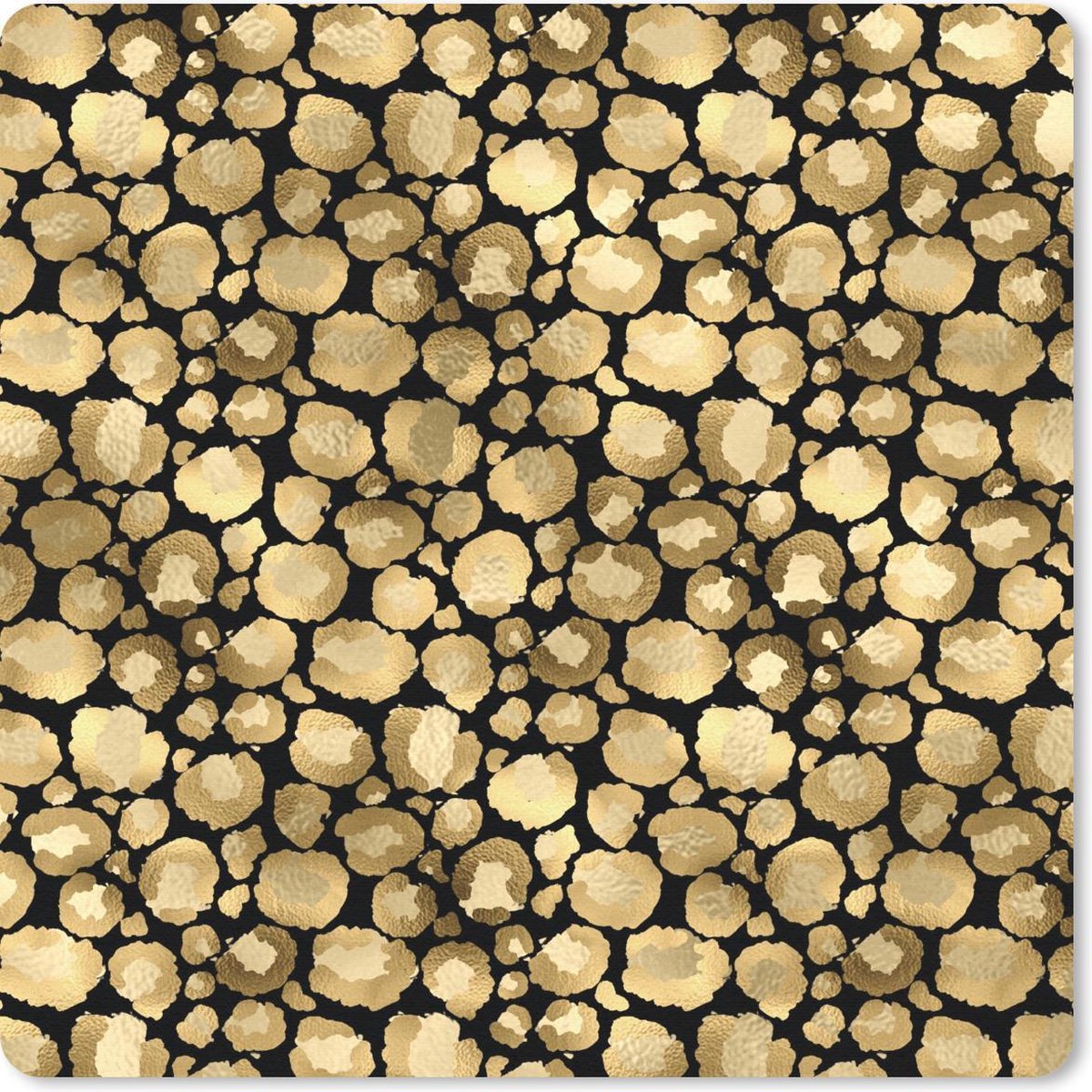 Muismat 30x30 cm - Mousepad Patronen - Panterprint - Goud - Muismatten