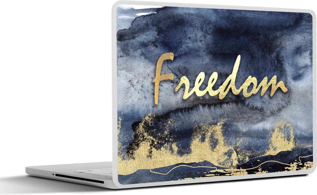 Afbeelding van product SleevesAndCases  Laptop sticker - 12.3 inch - Quote - Vrijheid - Goud - Zwart