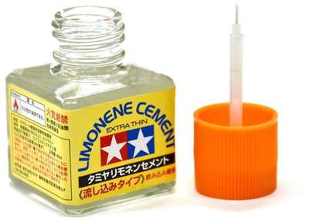 Tamiya Hobbylijm - 87134 Limonene Cement with Brush - Extra Thin - Lijm - 40ml Lijm