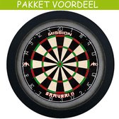 Dartbord met Verlichting Voordeelpakket (Zwart) + Mission Samurai 2 + Lena DeLuxe