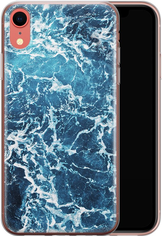Housse iPhone XR - Bleu Ocean | Étui | Étui en Siliconen TPU | Couverture arrière transparente