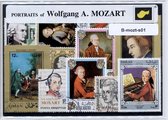 Portretten van Wolfgang Amadeus Mozart – Luxe postzegel pakket (A6 formaat) - collectie van verschillende postzegels van Wolfgang Amadeus Mozart  – kan als ansichtkaart in een A6 envelop. Authentiek cadeau - cadeau - muziek - klassiek - piano