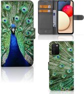 Wallet Book Case Geschikt voor Samsung Galaxy A03s GSM Hoesje Pauw