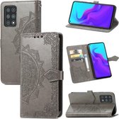 Voor Cubot X30 Mandala Bloem Reliëf Horizontale Flip Lederen Case met Houder & Drie Kaartsleuven & Portemonnee & Lanyard (Grijs)