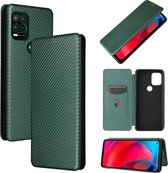 Voor Motorola Moto G Stylus 5G Koolstofvezel Textuur Magnetische Horizontale Flip TPU + PC + PU Lederen Case met Kaartsleuf (Groen)