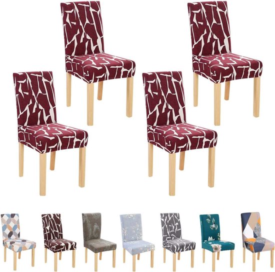 Stoelhoezen Eetekamerstoelen - Zinaps Set van 4 stoelhoezen, set van 4,  covers voor... | bol.com
