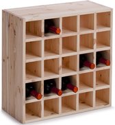Houten wijnflessen rek/wijnrek vierkant voor 25 flessen 52 x 25 x 52 cm - Wijnfles houder