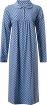 Lunatex tricot dames nachthemd lange mouw  22.4125 - Blauw  - XXL