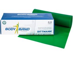 Fitness elastiek 5,5 meter - Zware weerstand - Groen - Body-Band