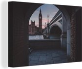 Canvas Schilderij Londen - Engeland - Big Ben - 90x60 cm - Wanddecoratie