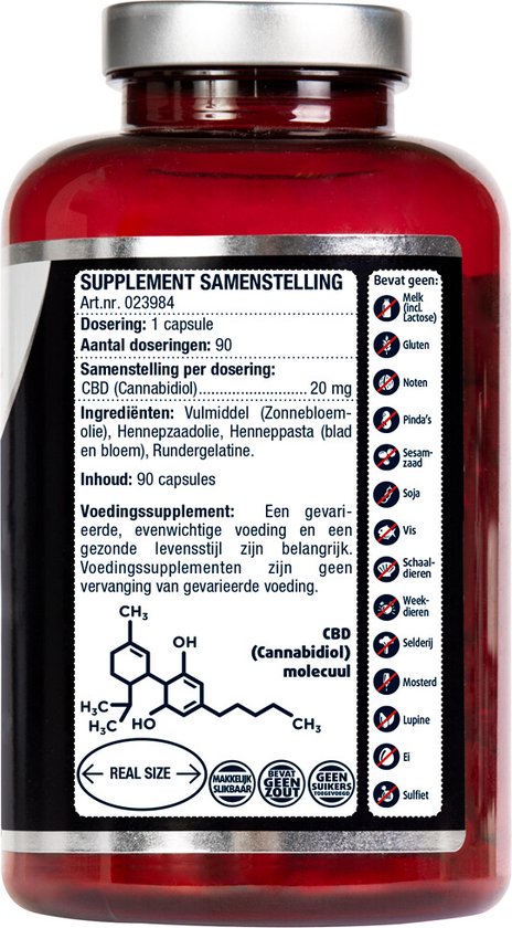 Lucovitaal CBD capsules 20 milligram Supplement - 90 capsules