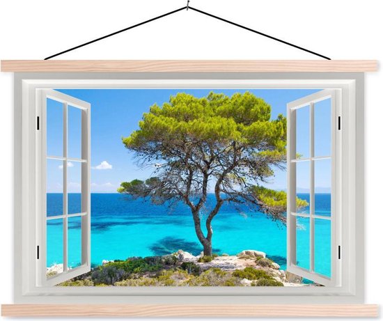 Porte-affiche avec affiche - Affiche scolaire - Vue à travers - Water - Arbre - 150x100 cm - lattes vierges