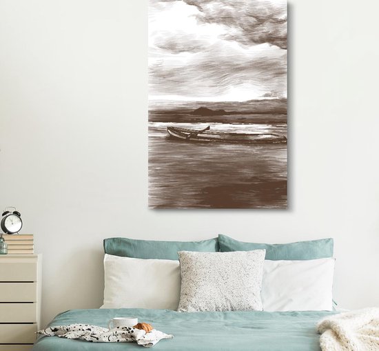 Tableau sur toile Bateau - Air - Water - 120x180 cm - Décoration murale XXL