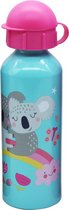 Must Drinkfles Meisjes 500 Ml Aluminium Blauw/fuchsia