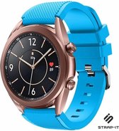 Siliconen Smartwatch bandje - Geschikt voor  Samsung Galaxy Watch 3 41mm siliconen bandje - lichtblauw - Strap-it Horlogeband / Polsband / Armband