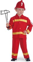 Carnival Toys Verkleedpak Brandweer Rood Maat 140/146 3-delig