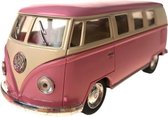 bus Volkswagen T1 1962 pull-back 1:32 staal roze