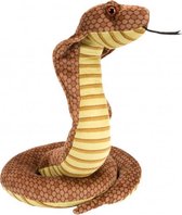 knuffel cobra junior 30 cm pluche bruin/geel