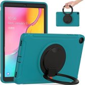 Voor Samsung Galaxy Tab A 10.1 T515/T510 2019 Schokbestendig TPU + PC Beschermhoes met 360 Graden Rotatie Opvouwbare Handgreep Houder & Pen Slot (Blauw)