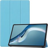 Voor Huawei MatePad Pro 12.6 2021 Custer-textuur Horizontale flip-lederen hoes met drievoudige houder en slaap- / wekfunctie (hemelsblauw)