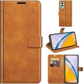 Voor OnePlus Nord 2 5G Retro Kalf Patroon Gesp Horizontale Flip Lederen Case met Houder & Kaartsleuven & Portemonnee (Geel)