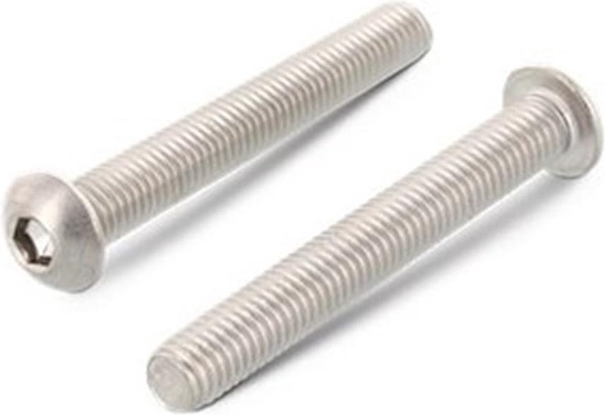 Laagbolkopbout M8 x 20 ISO 7380-1 RVS A2 (200 stuks)