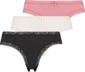 Hunkemöller Dames Lingerie 3-pack slips Seductrice  - Wit - maat S