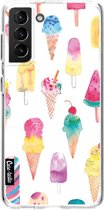 Casetastic Samsung Galaxy S21 Plus 4G/5G Hoesje - Softcover Hoesje met Design - Ice Creams Print