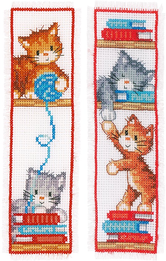 Vervaco - Bladwijzer kit - Speelse kit - tens set van 2 - PN-0165211 - Borduren - Borduurpakket - Borduurpakket volwassenen - Borduurpakket kind
