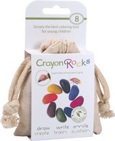 Crayon Rocks -8 couleurs dans un sac en coton - crayons de cire écologiques non toxiques, poignée de stylo stimulante