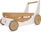 Kinderfeets 2-in-1 houten opbergkar & loopwagen - Wit