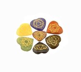 SET 7 symboles de chakra pierres précieuses en forme de coeur - 3.5 - Gemme