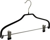 De Kledinghanger Gigant - 50 x Blouse / shirthanger metaal met anti-slip knijpers en zwarte anti-slip coating, 40 cm