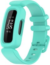 Siliconen Smartwatch bandje - Geschikt voor Fitbit Ace 3 siliconen bandje - voor kids - aqua - Strap-it Horlogeband / Polsband / Armband