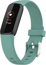 Siliconen Smartwatch bandje - Geschikt voor Fitbit Luxe siliconen bandje - dennengroen - Strap-it Horlogeband / Polsband / Armband - Maat: Maat L