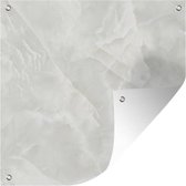 Tuinposters Marmer - Ruw - Wit - 50x50 cm - Tuindoek