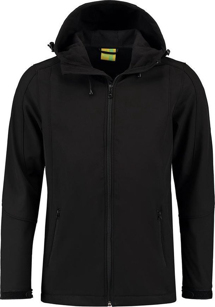 L&S Jas Capuchon Softshell Heren - Mannen - Zwart - M